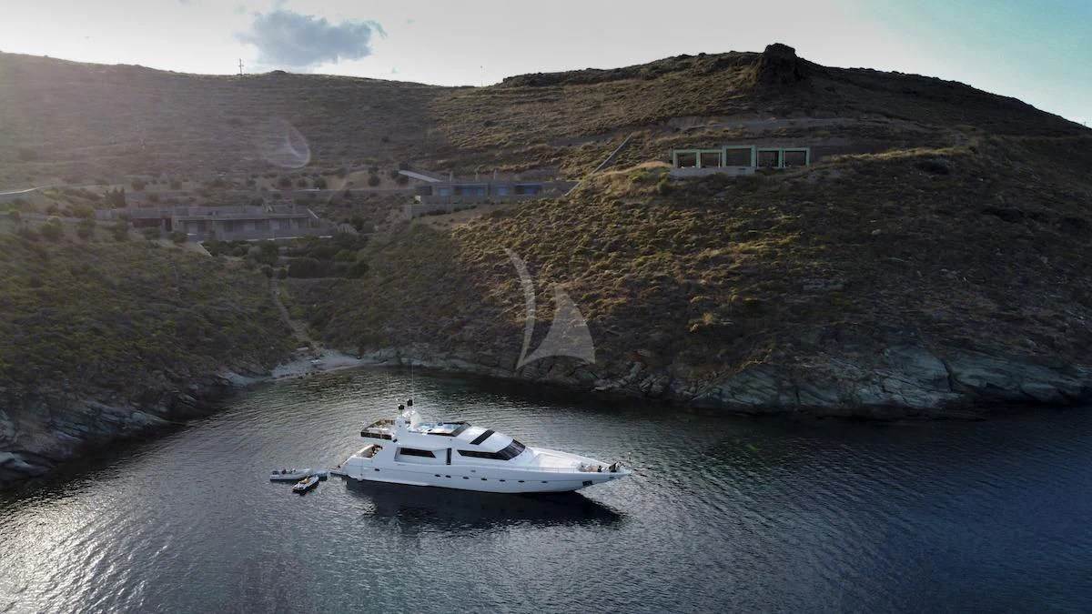 a boat on the water aboard WISH Yacht for Sale