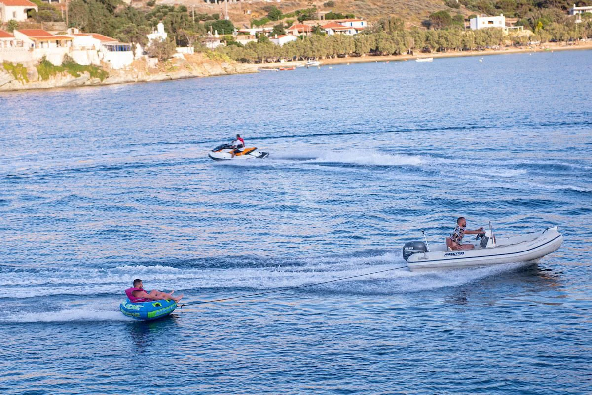 a group of people in a boat aboard WISH Yacht for Sale