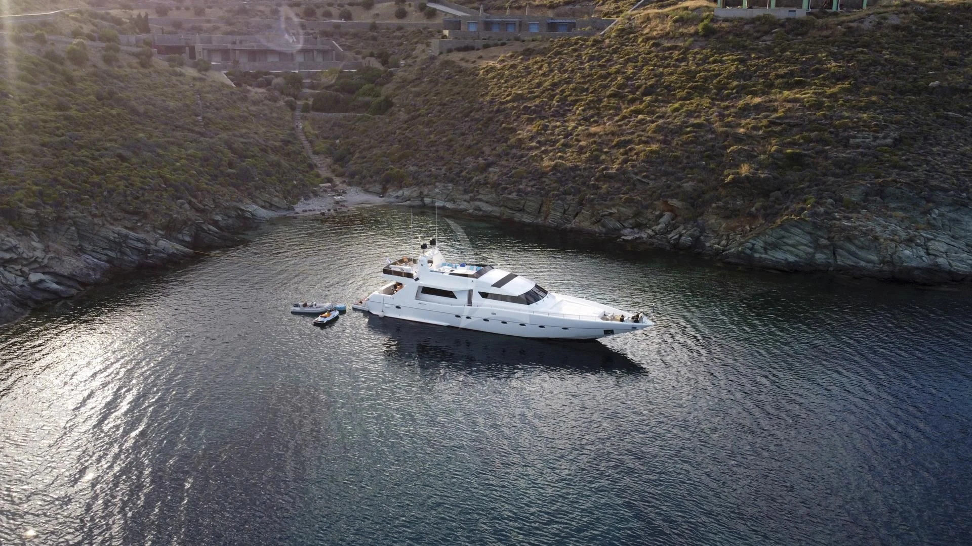 a boat on the water aboard WISH Yacht for Sale