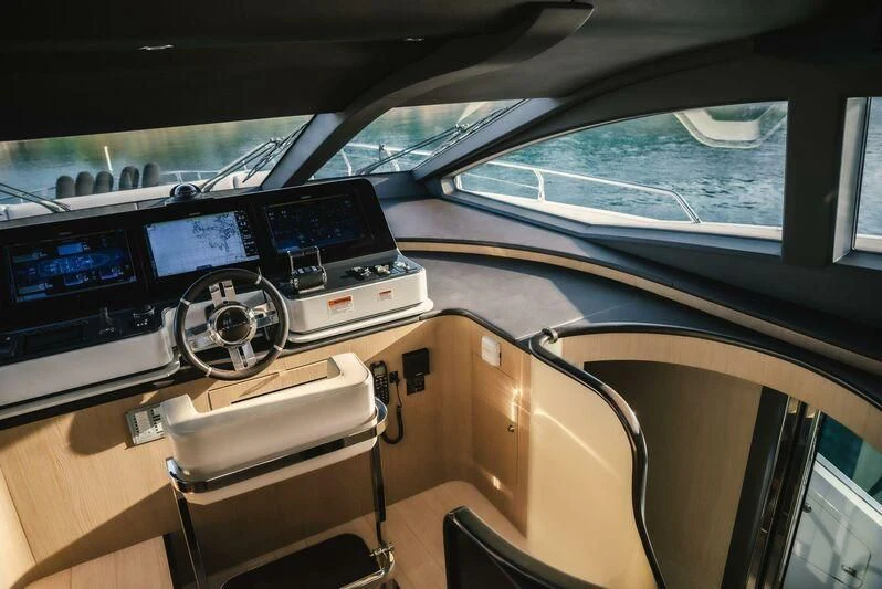 inside of a car aboard TAMUSIA Yacht for Sale