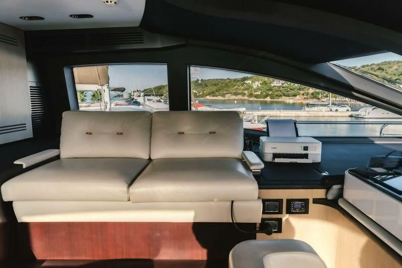 inside of a car aboard TAMUSIA Yacht for Sale