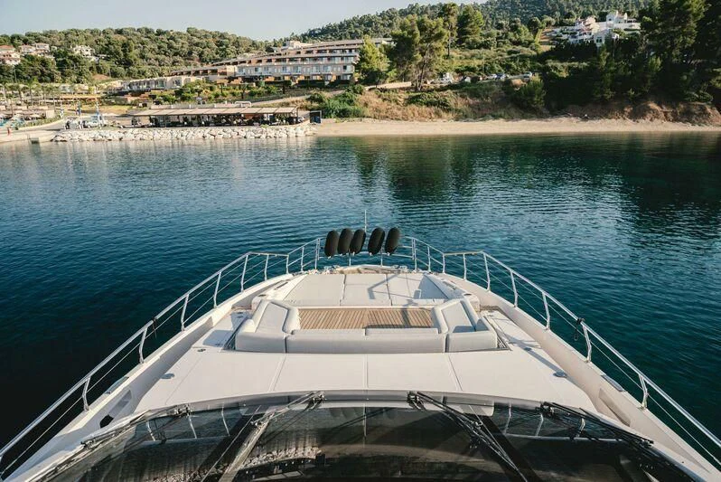 a boat on the water aboard TAMUSIA Yacht for Sale