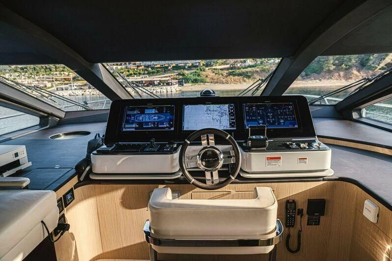 inside of a car aboard TAMUSIA Yacht for Sale
