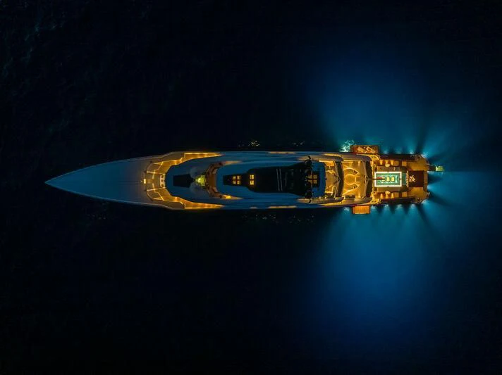 a space ship in space aboard LEONA Yacht for Sale