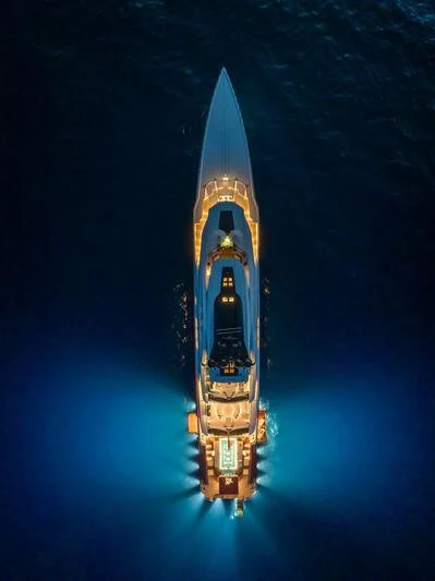 a rocket in the sky aboard LEONA Yacht for Sale