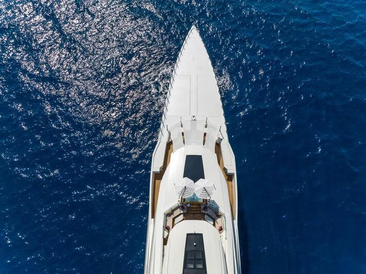a white tower with a white top aboard LEONA Yacht for Sale