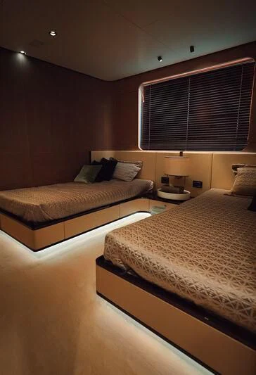 a couple of beds in a hotel room aboard AZIMUT GRANDE 27/16 Yacht for Sale