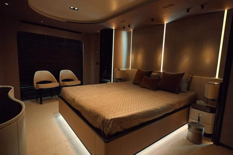 a bed in a hotel room aboard AZIMUT GRANDE 27/16 Yacht for Sale