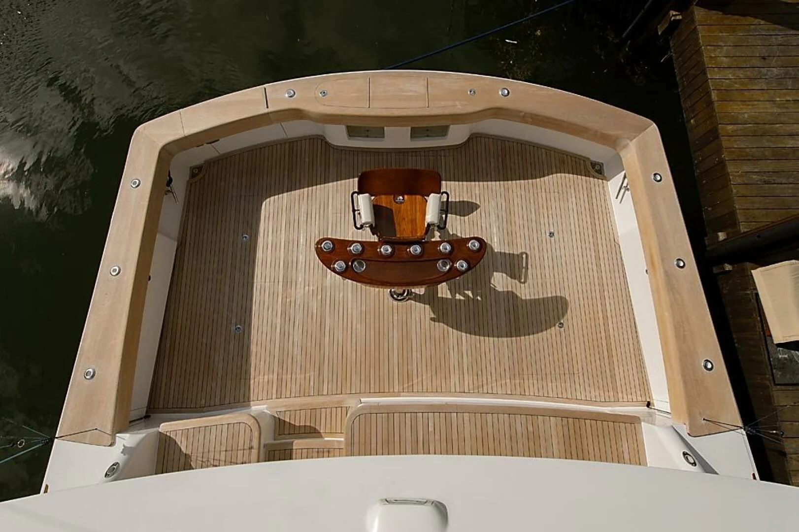 a wooden box with a guitar inside aboard INSTIGATOR Yacht for Sale