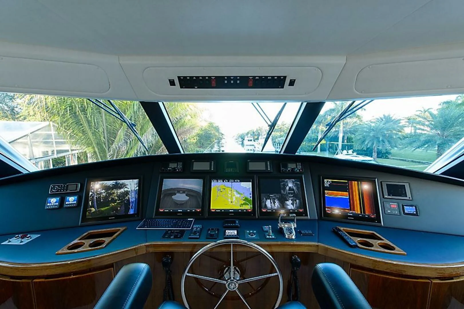 inside of a car aboard INSTIGATOR Yacht for Sale