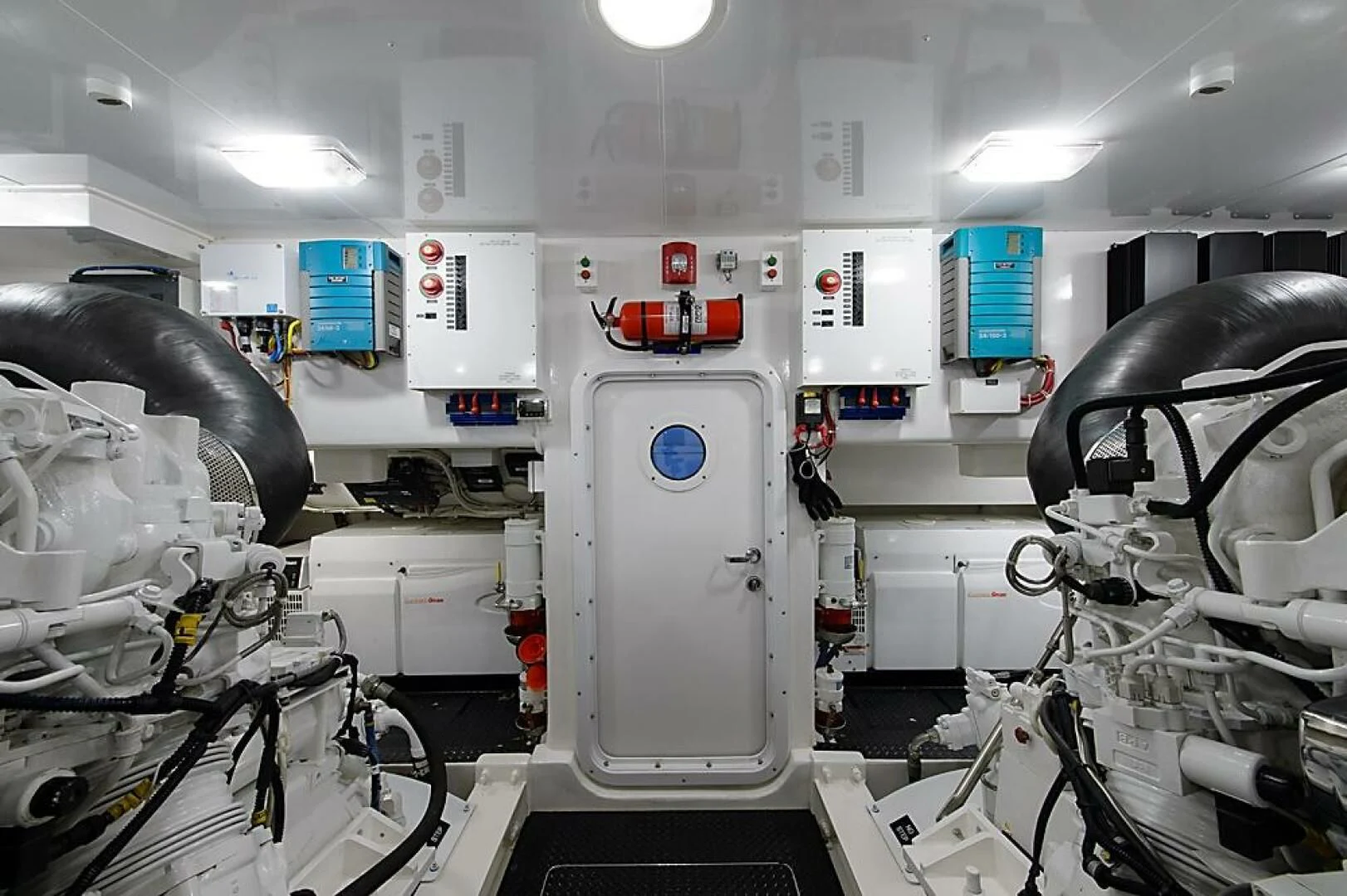 a room with machines and equipment aboard INSTIGATOR Yacht for Sale