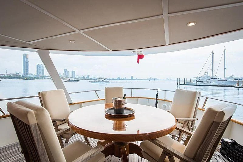 a table on a boat aboard CASABELLA Yacht for Sale