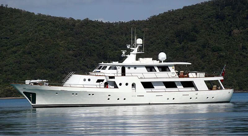 a large white yacht aboard CASABELLA Yacht for Sale