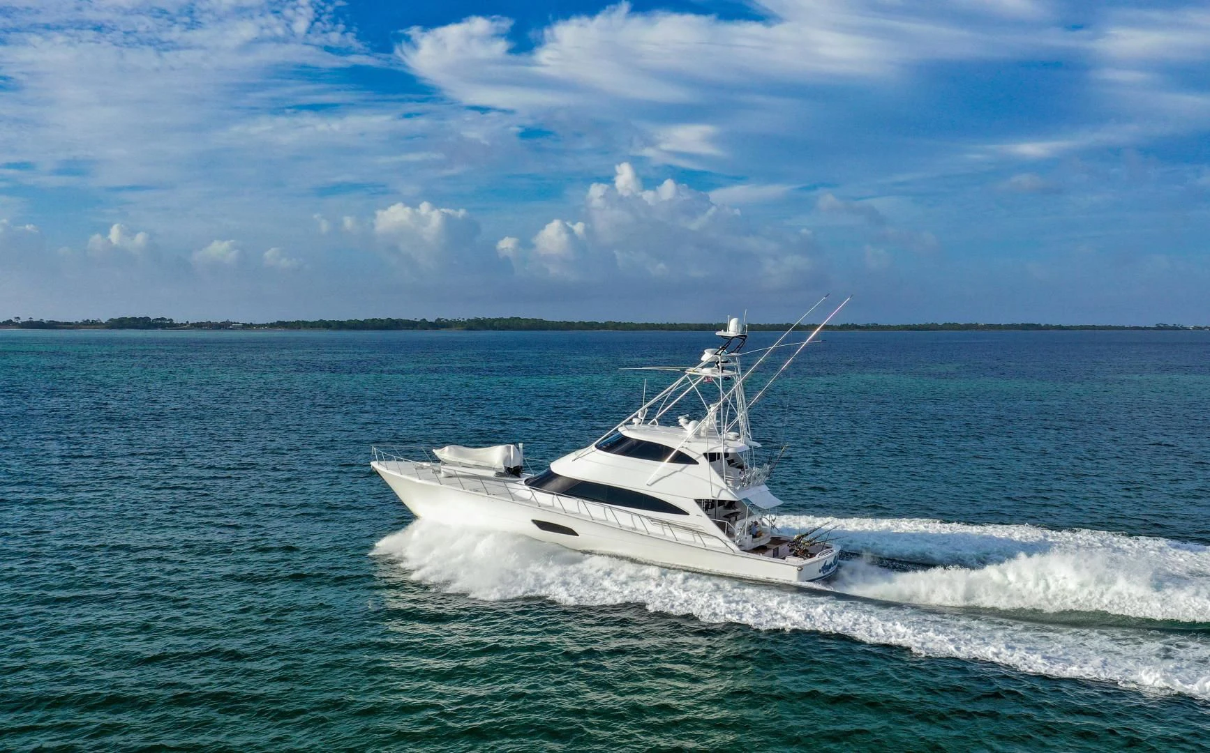 a boat on the water aboard AUSSIE RULES Yacht for Sale
