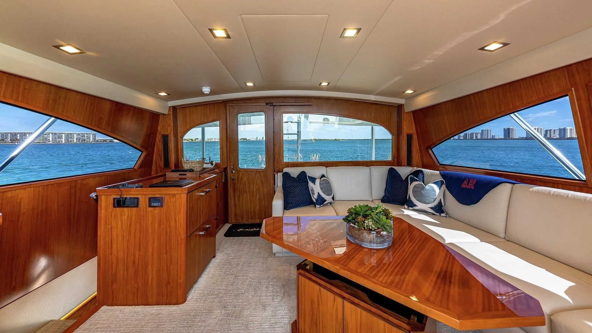 a room with a bed and a table aboard AUSSIE RULES Yacht for Sale