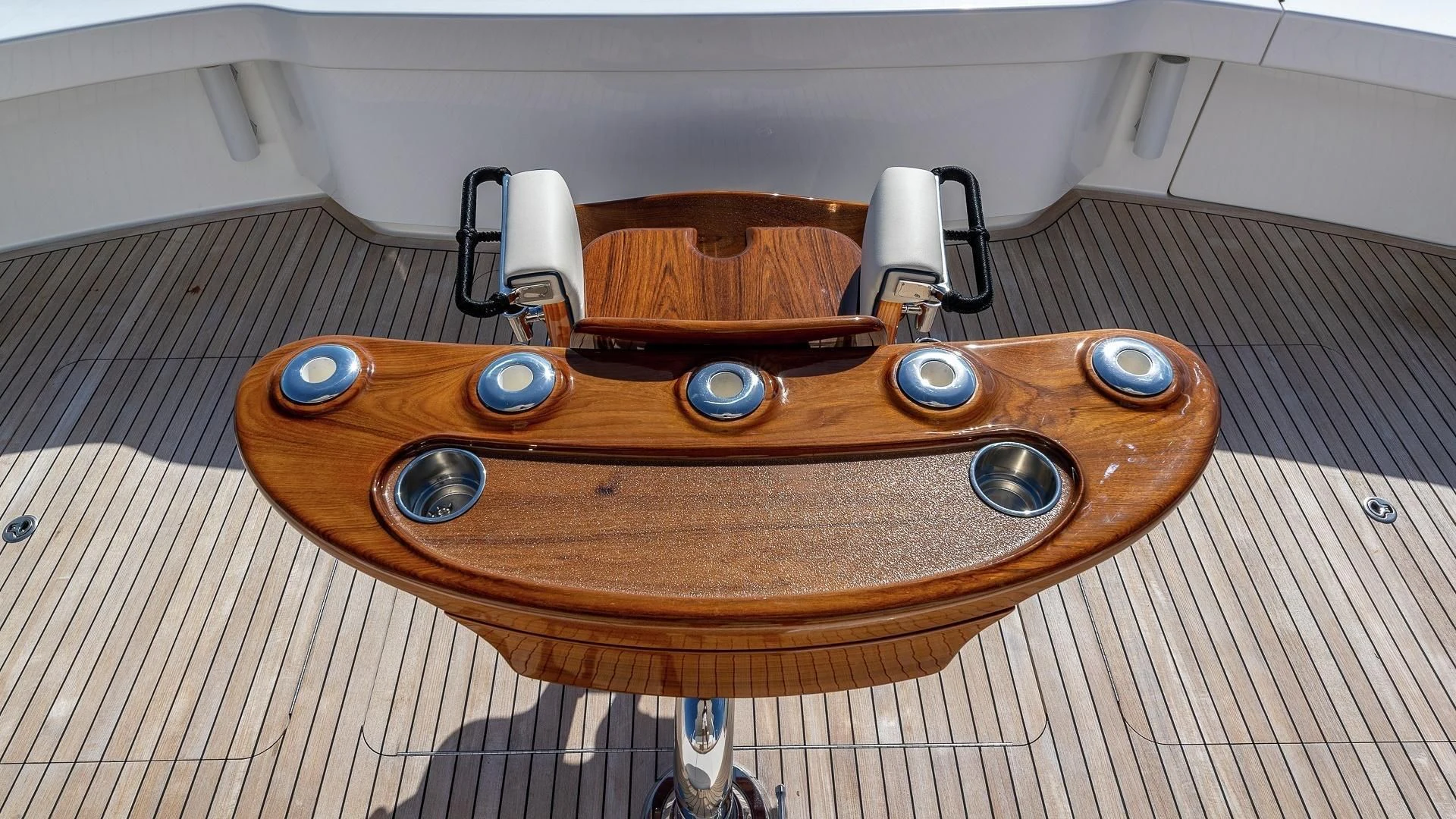 a wooden record player aboard AUSSIE RULES Yacht for Sale