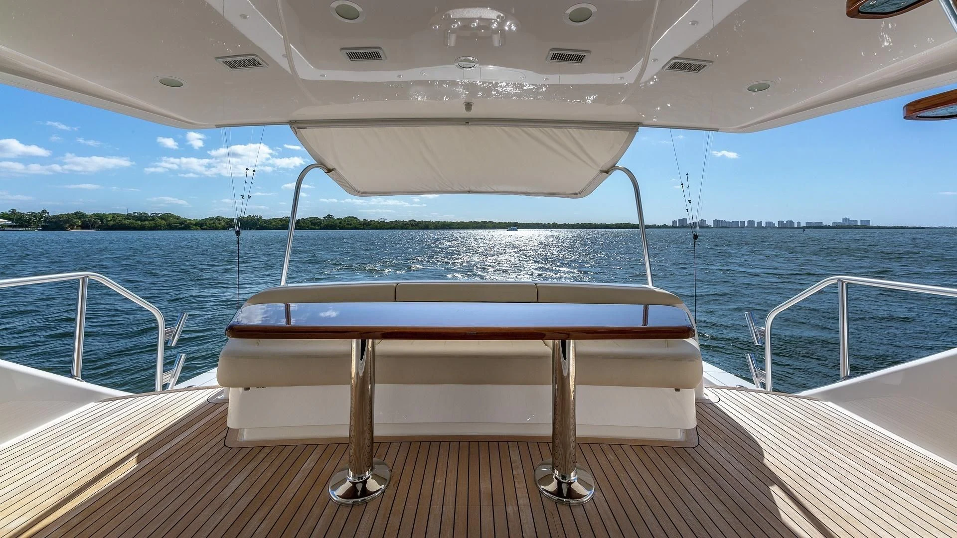 a table on a boat aboard AUSSIE RULES Yacht for Sale