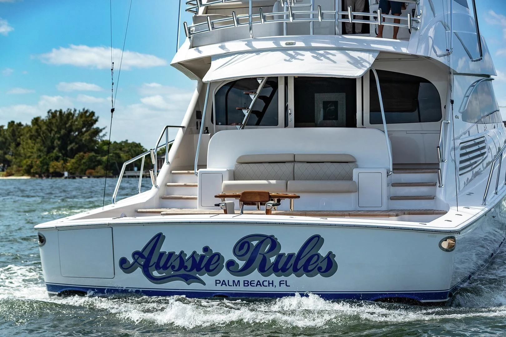 a boat on the water aboard AUSSIE RULES Yacht for Sale