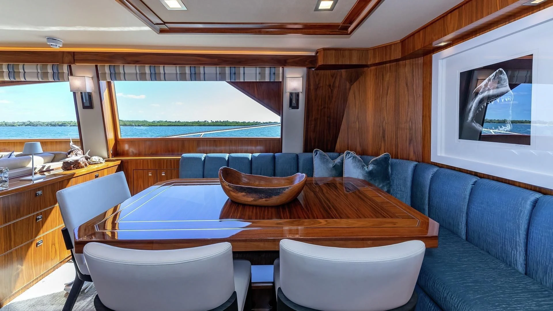 a room with a couch and a table aboard AUSSIE RULES Yacht for Sale