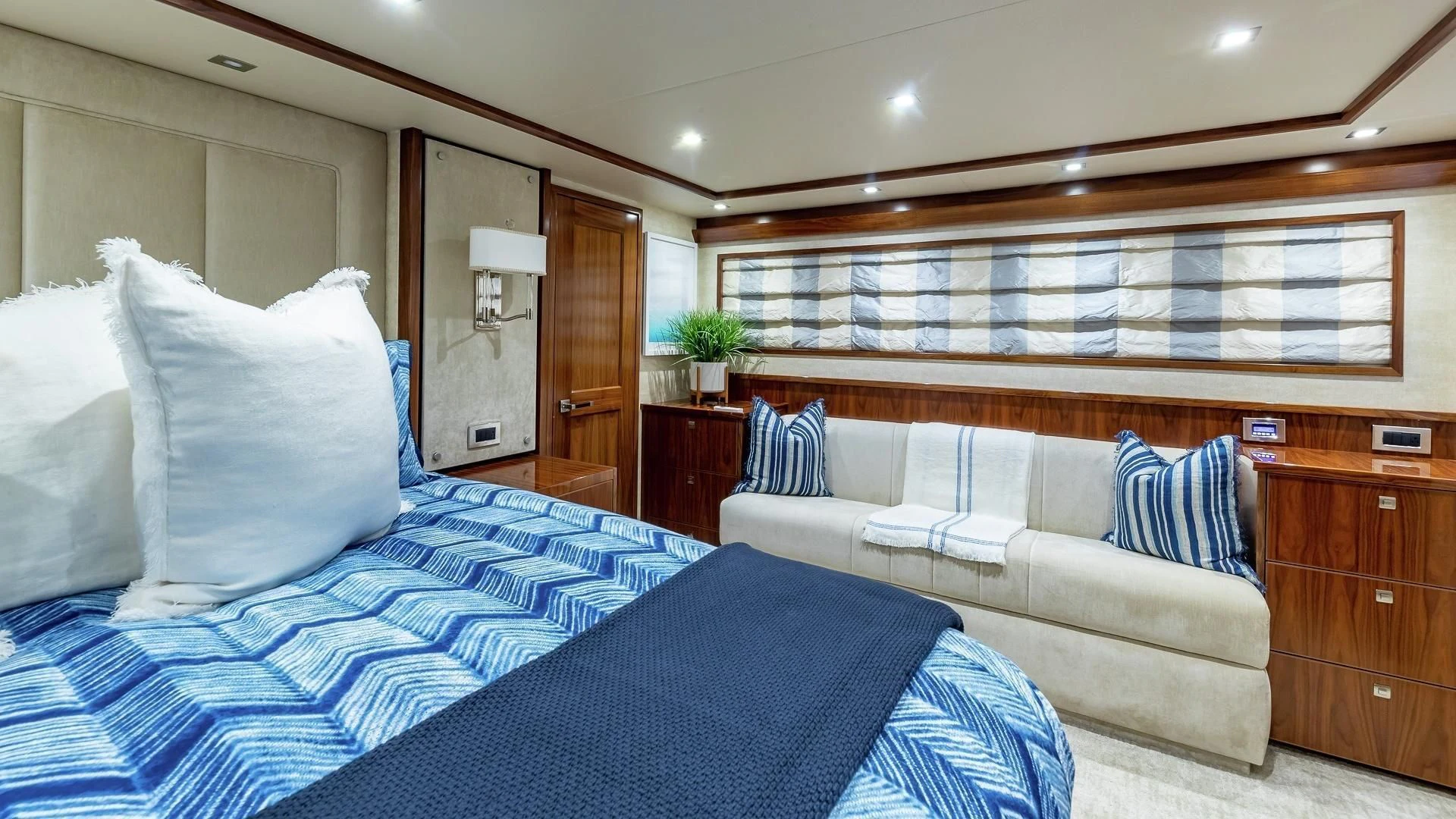 a bed in a room aboard AUSSIE RULES Yacht for Sale