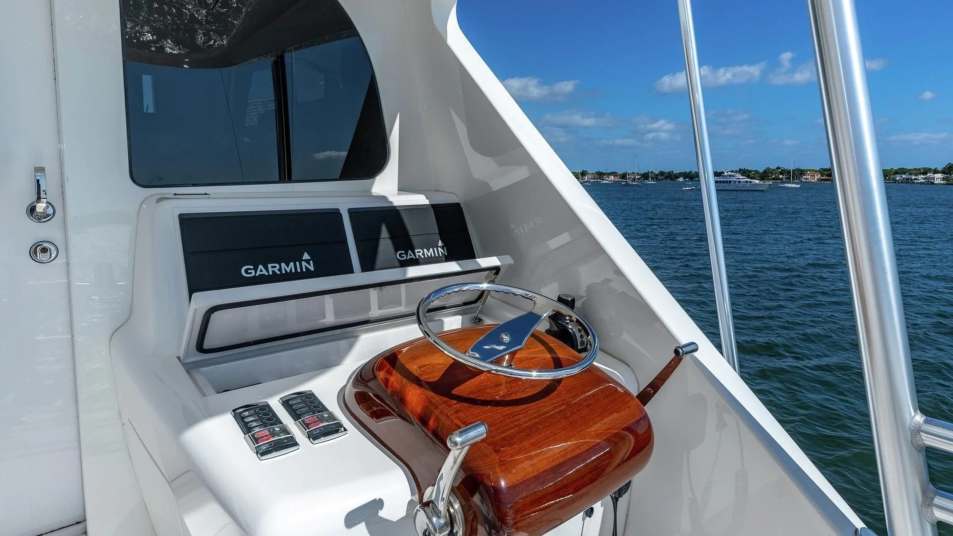 the front of a boat aboard AUSSIE RULES Yacht for Sale