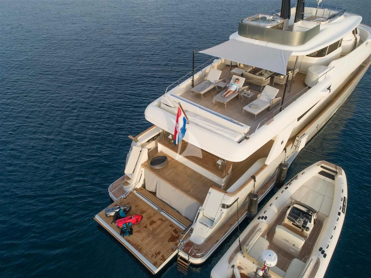 a boat on the water aboard ENA Yacht for Sale