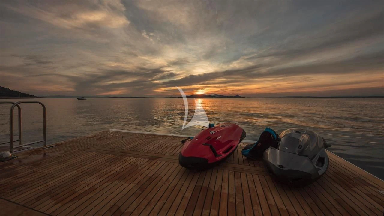 a boat on a body of water aboard ENA Yacht for Sale