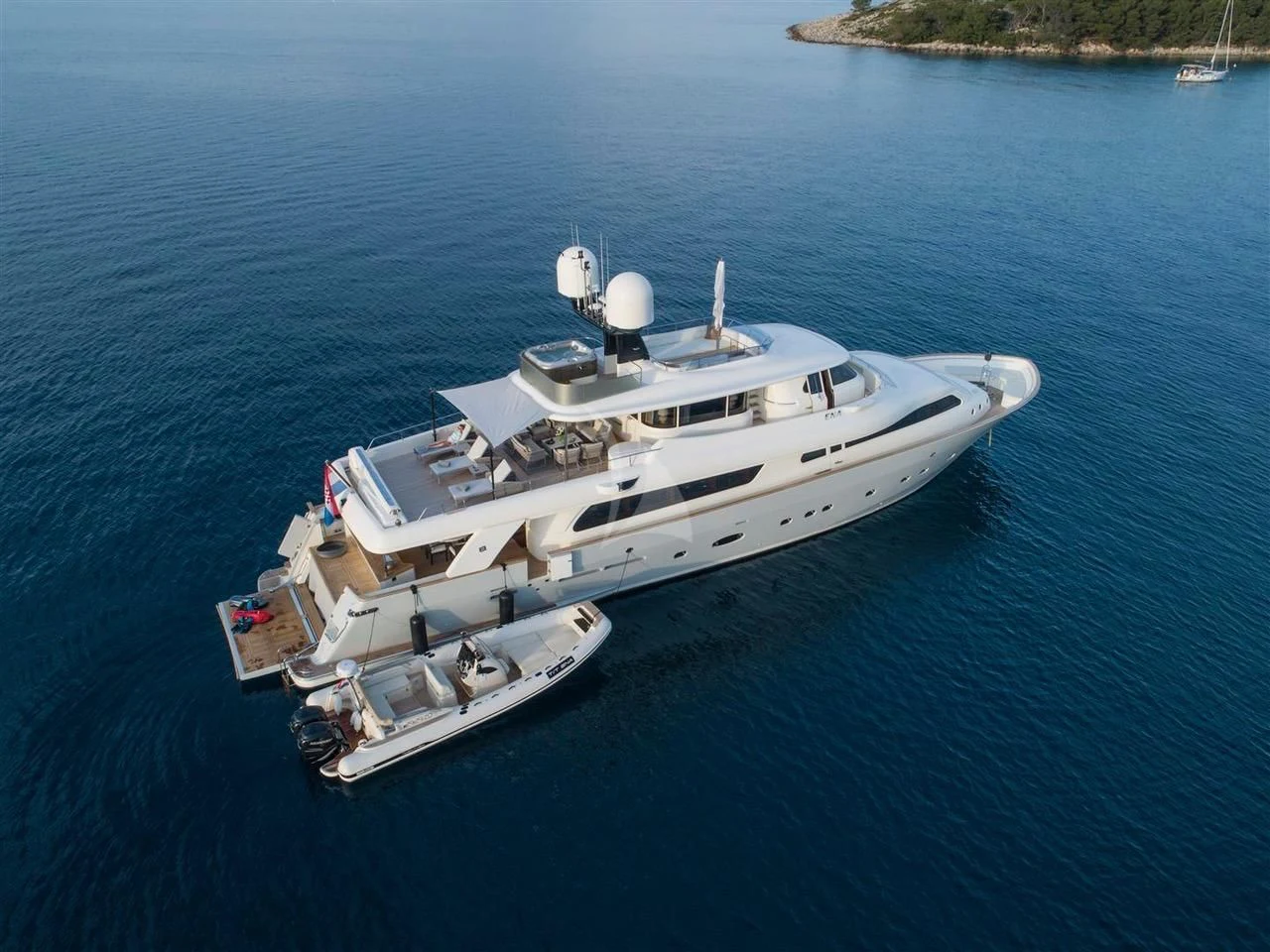 a ship in the water aboard ENA Yacht for Sale