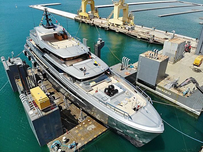 a high angle view of a ship aboard PAIZA ONE Yacht for Sale
