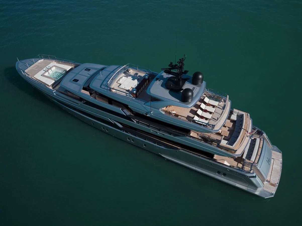 a high angle view of a boat aboard PAIZA ONE Yacht for Sale