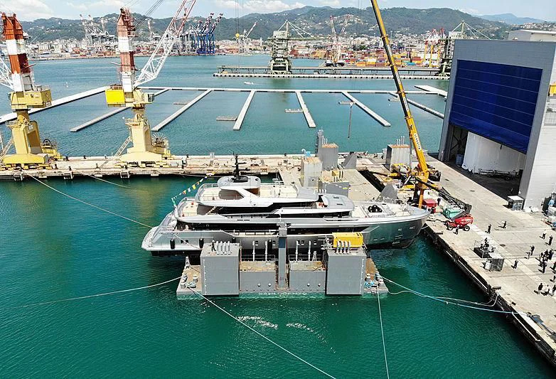 a ship in the water aboard PAIZA ONE Yacht for Sale