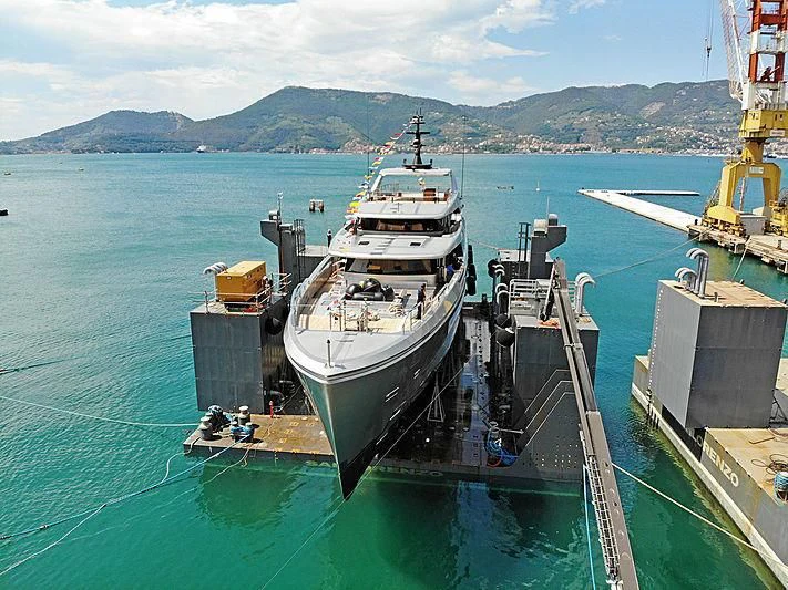 a group of boats in a harbor aboard PAIZA ONE Yacht for Sale