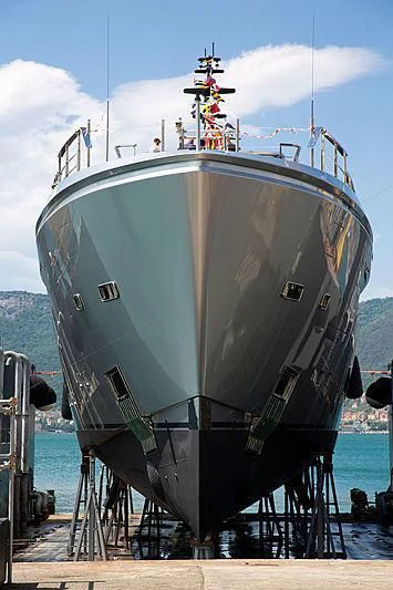 a large ship on a body of water aboard PAIZA ONE Yacht for Sale