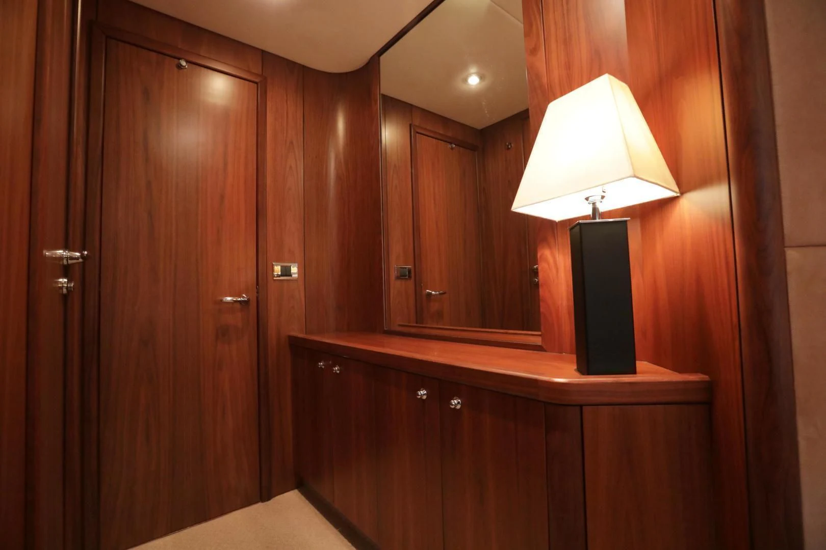a lamp on a counter aboard CAPRICHO II Yacht for Sale