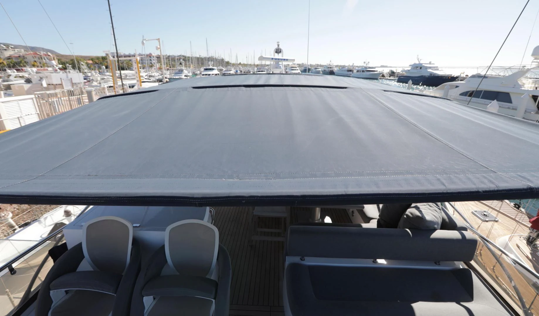 a view of a road from inside a car aboard CAPRICHO II Yacht for Sale