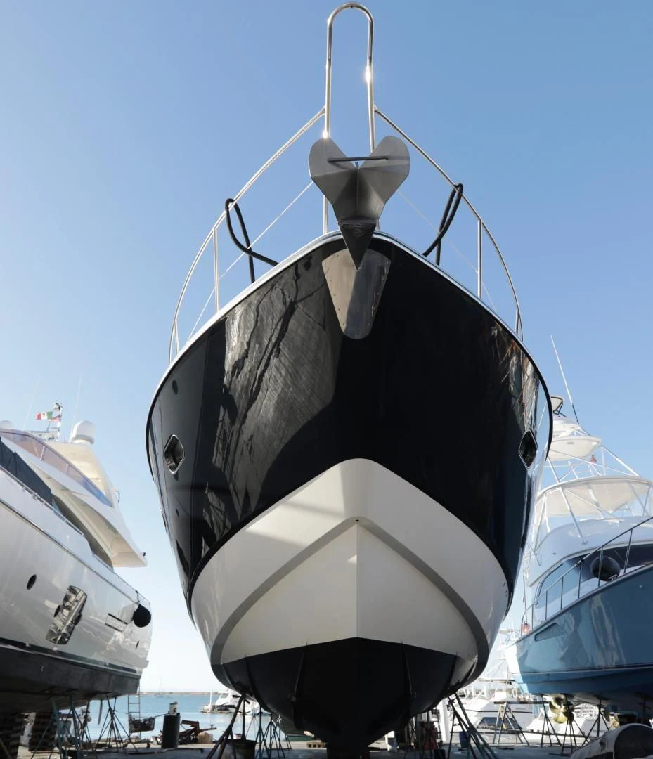 a large boat with a propeller aboard CAPRICHO II Yacht for Sale