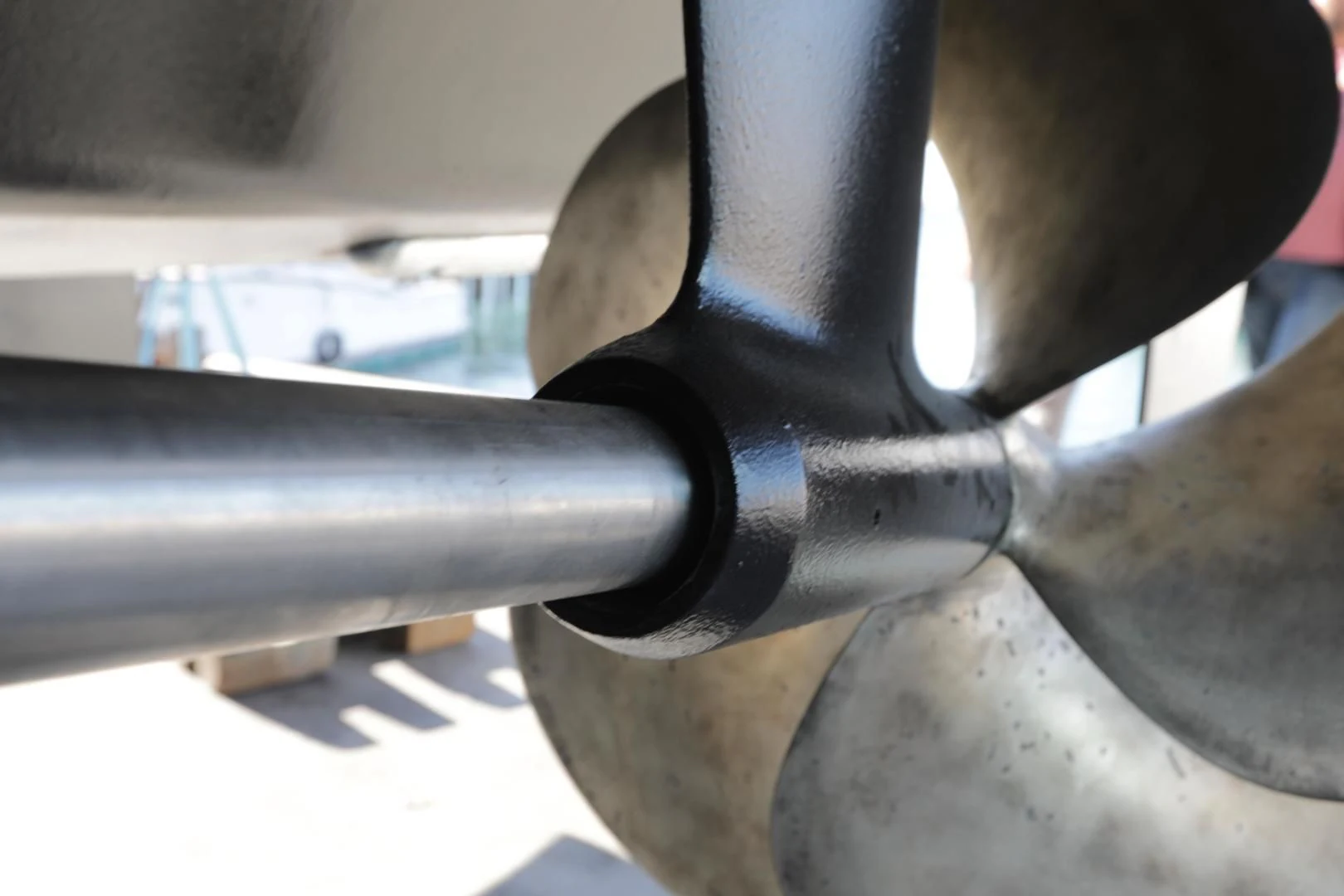 a close-up of a pipe aboard CAPRICHO II Yacht for Sale
