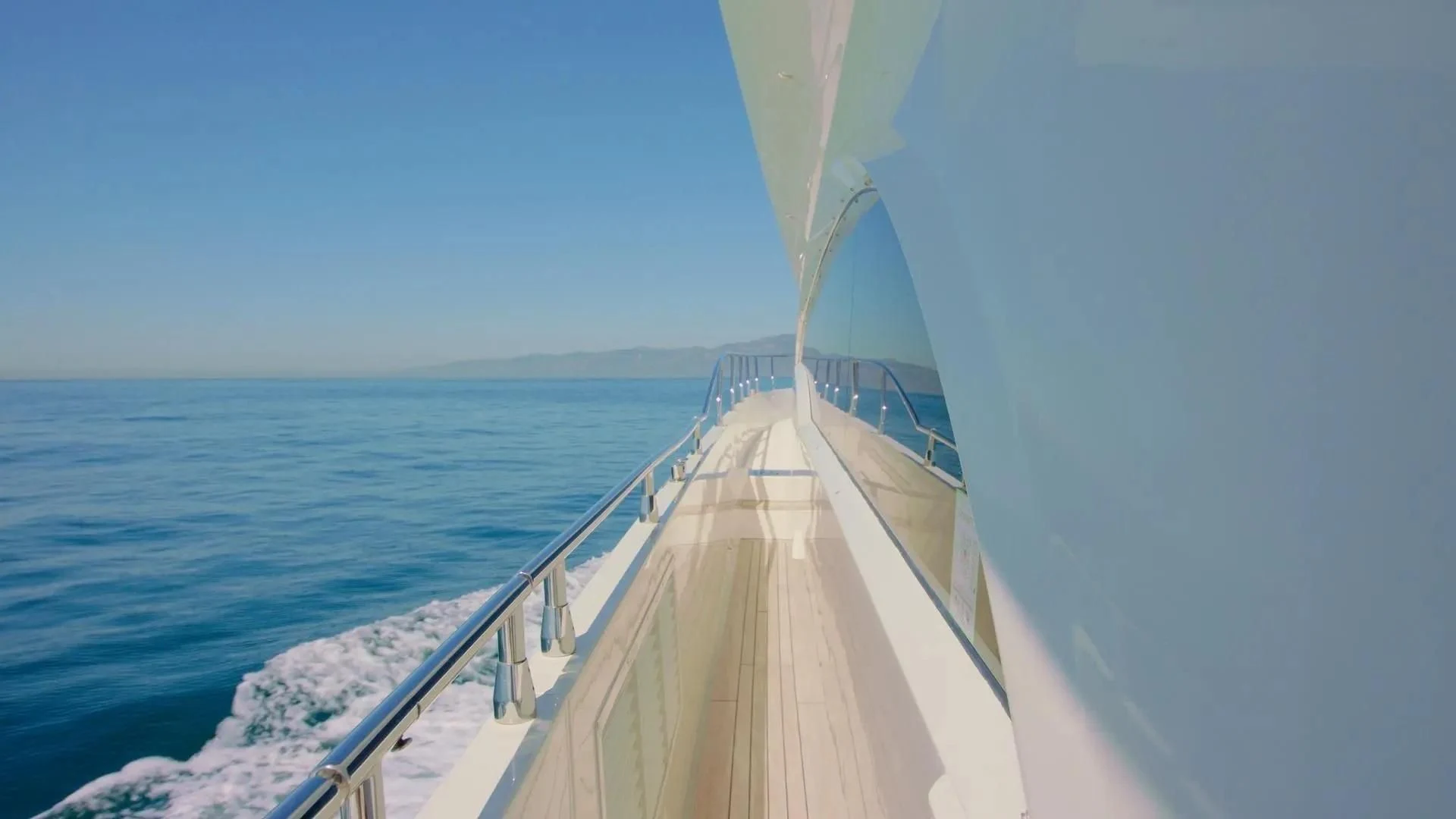 a white bridge over water aboard STARTING OVER Yacht for Sale