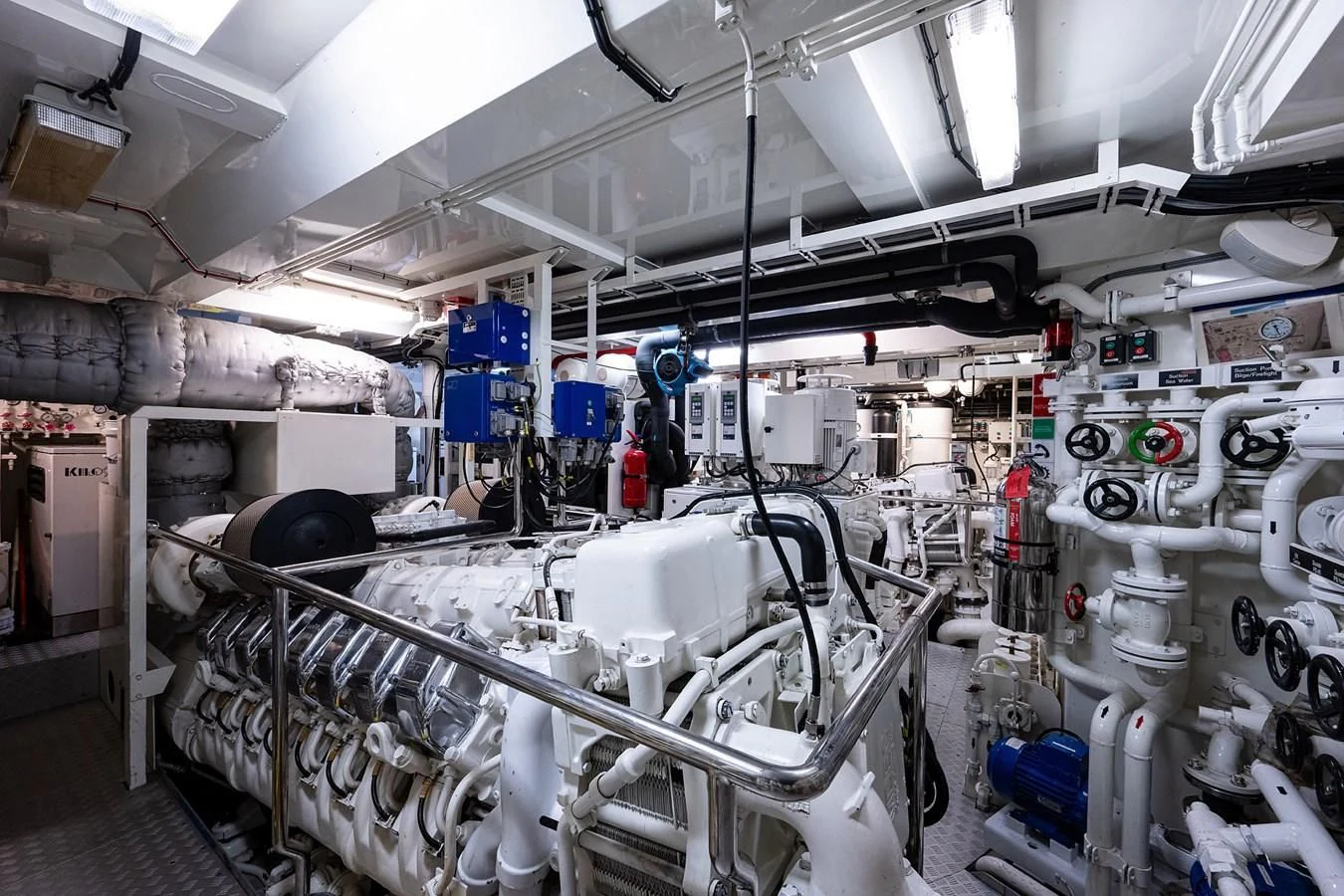a room with machinery aboard SHARKFINN Yacht for Sale