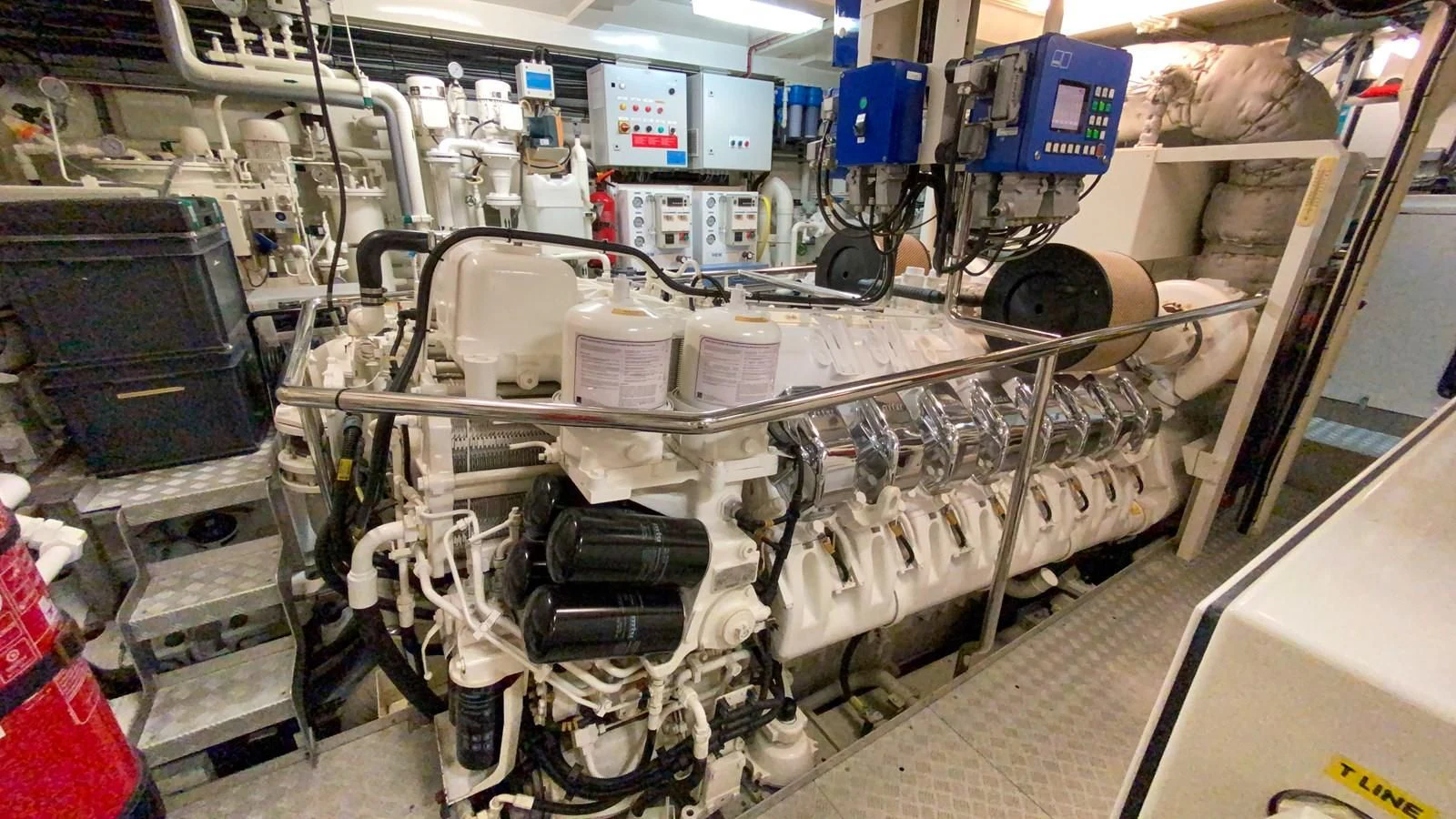 a machine with wires aboard SHARKFINN Yacht for Sale