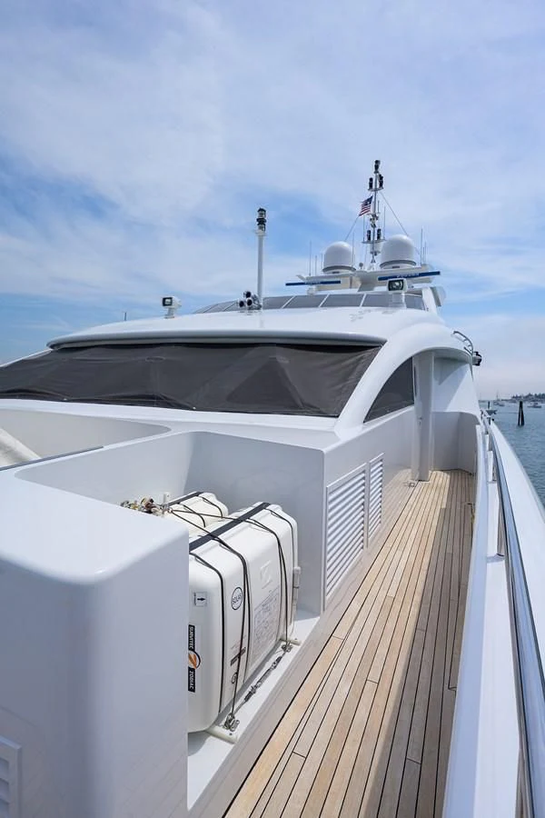 a boat on a dock aboard SHARKFINN Yacht for Sale