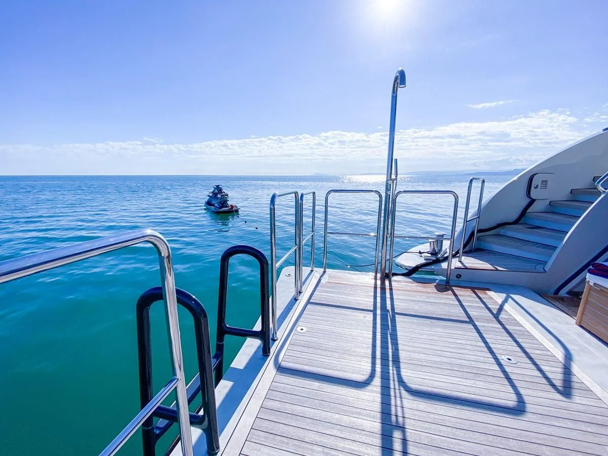 a boat on the water aboard SHARKFINN Yacht for Sale