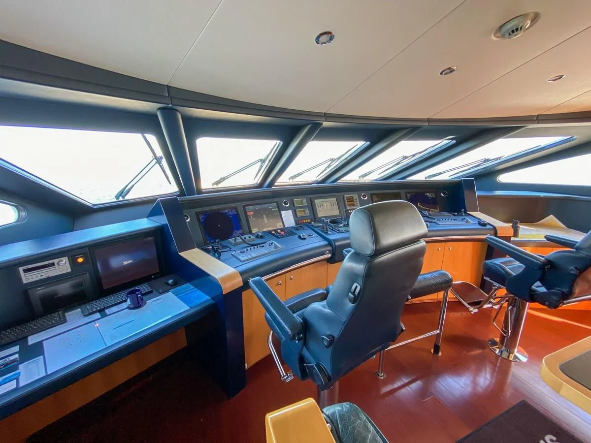 inside of a plane aboard SHARKFINN Yacht for Sale