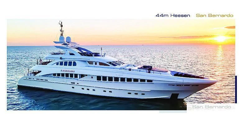 a white yacht in the water aboard SHARKFINN Yacht for Sale