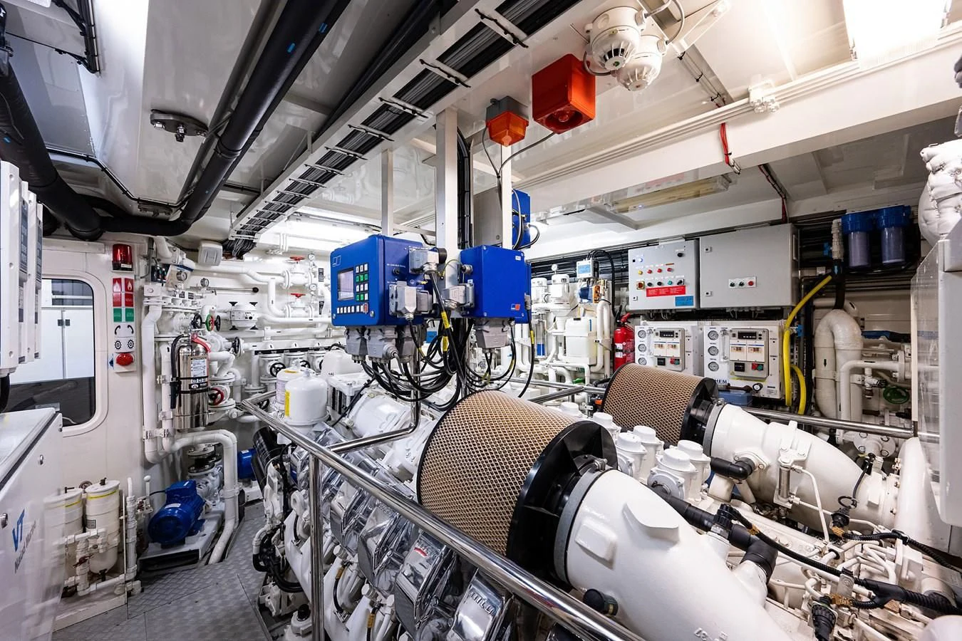 a close-up of a machine aboard SHARKFINN Yacht for Sale