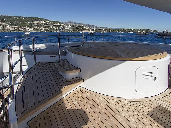 a boat on a deck aboard SHARKFINN Yacht for Sale