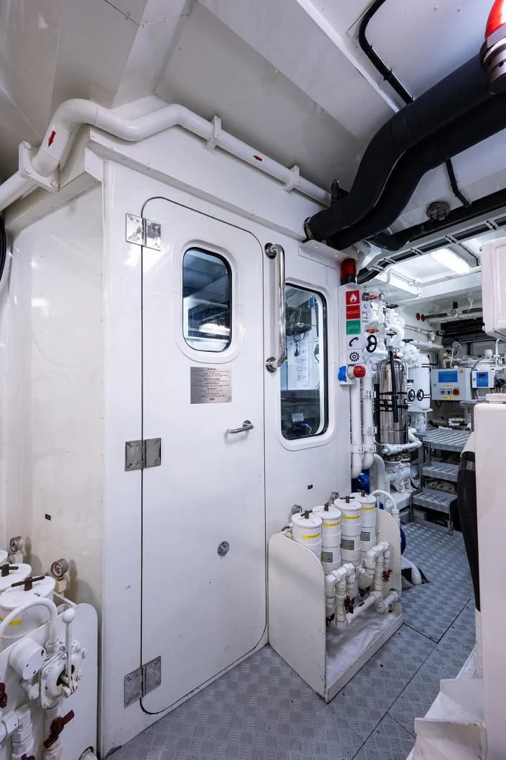 a machine in a room aboard SHARKFINN Yacht for Sale