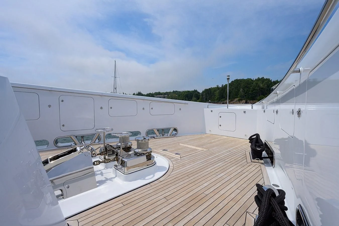 a deck of a boat aboard SHARKFINN Yacht for Sale