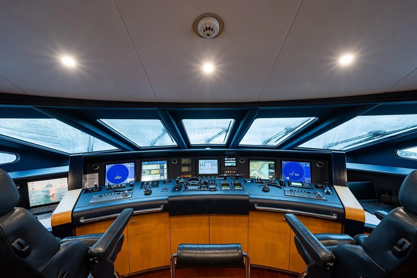 the inside of a vehicle aboard SHARKFINN Yacht for Sale