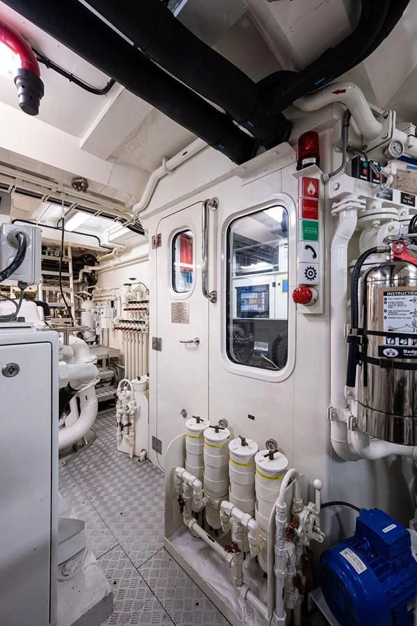 a white machine inside a room aboard SHARKFINN Yacht for Sale